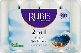 Парфумерія, косметика Мило "Молоко й морські мінерали" - Rubis Care Milk & Sea Mineral 2 In 1 Beauty Bar