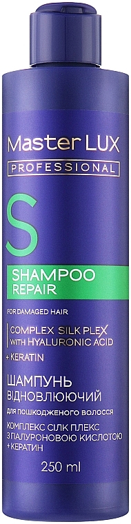 Шампунь для пошкодженого волосся "Відновлювальний" - Master LUX Professional Repair Shampoo — фото N1