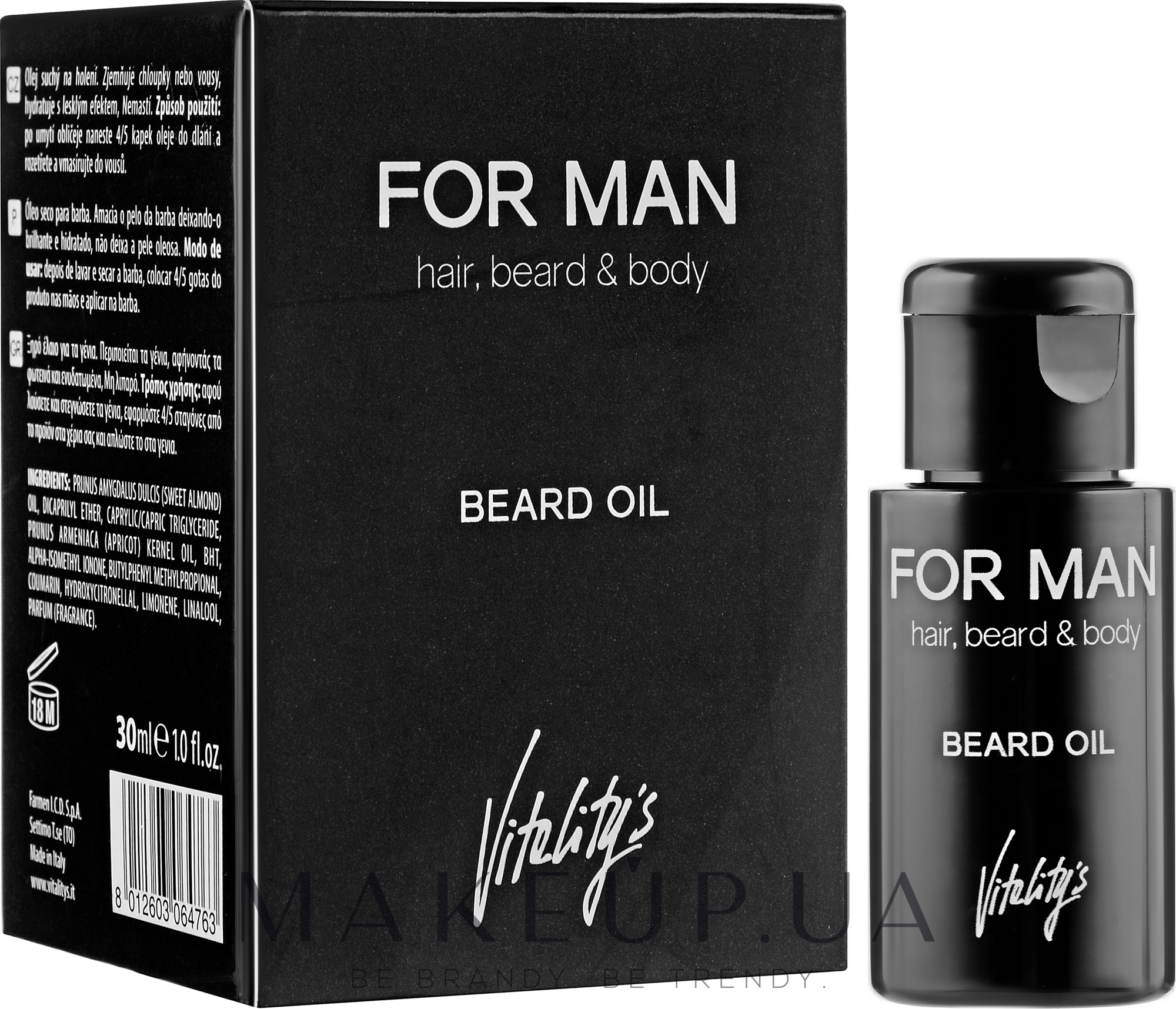 Масло для бороды - Vitality's For Man Beard Oil — фото 30ml