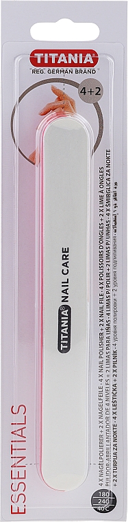 Многофункциональный 4-х уровневый полирователь, розовый - Titania Nail File — фото N1