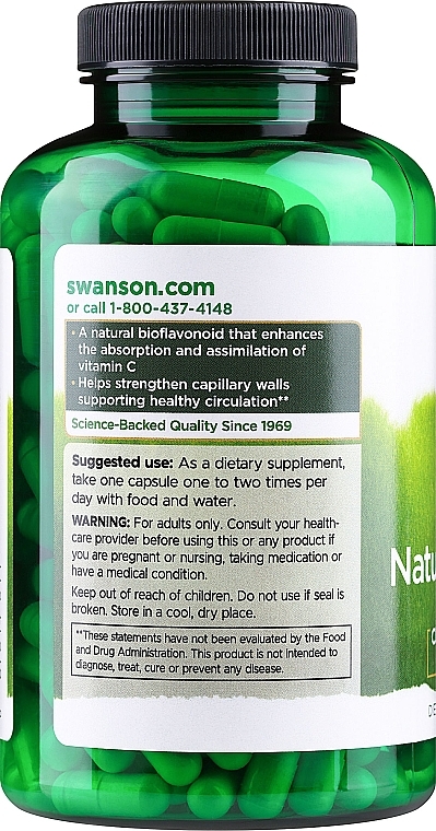 Трявяная добавка 250 мг, 250 шт - Swanson Rutin — фото N2