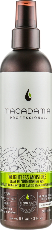 Невесомый увлажняющий кондиционер-спрей - Macadamia Professional Weightless Moisture Conditioning Mist