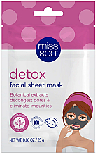 Парфумерія, косметика Маска для обличчя "Детокс" - Miss Spa Detox Facial Sheet Mask