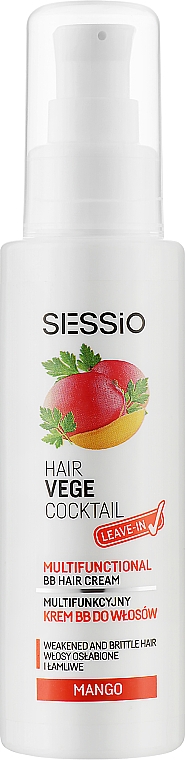 Многофункциональный BB-крем для волос "Манго" - Sessio Hair Vege Cocktail Multifunctional BB Hair Crem