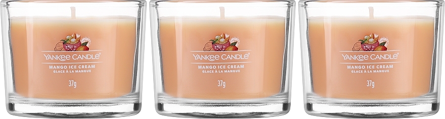 Набор ароматических свечей - Yankee Candle Mango Ice Cream (candle/3x37g) — фото N2