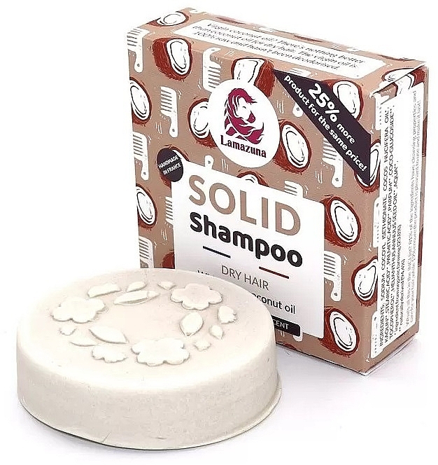 Твердий шампунь для сухого волосся, ванільно-кокосовий - Lamazuna Solid Shampoo For Dry Hair — фото N1