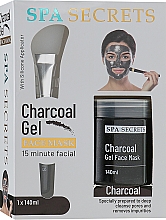 Парфумерія, косметика Набір - Spa Secrets Charcoal Gel Face Mask (mask/140ml + brush/mask/1pcs)