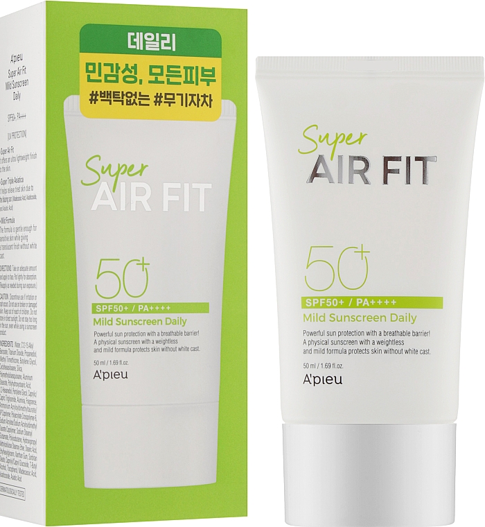 Сонцезахисний крем - A'Pieu Super Air Fit Mild Sunscreen Daily SPF50+ PA++++ — фото N2