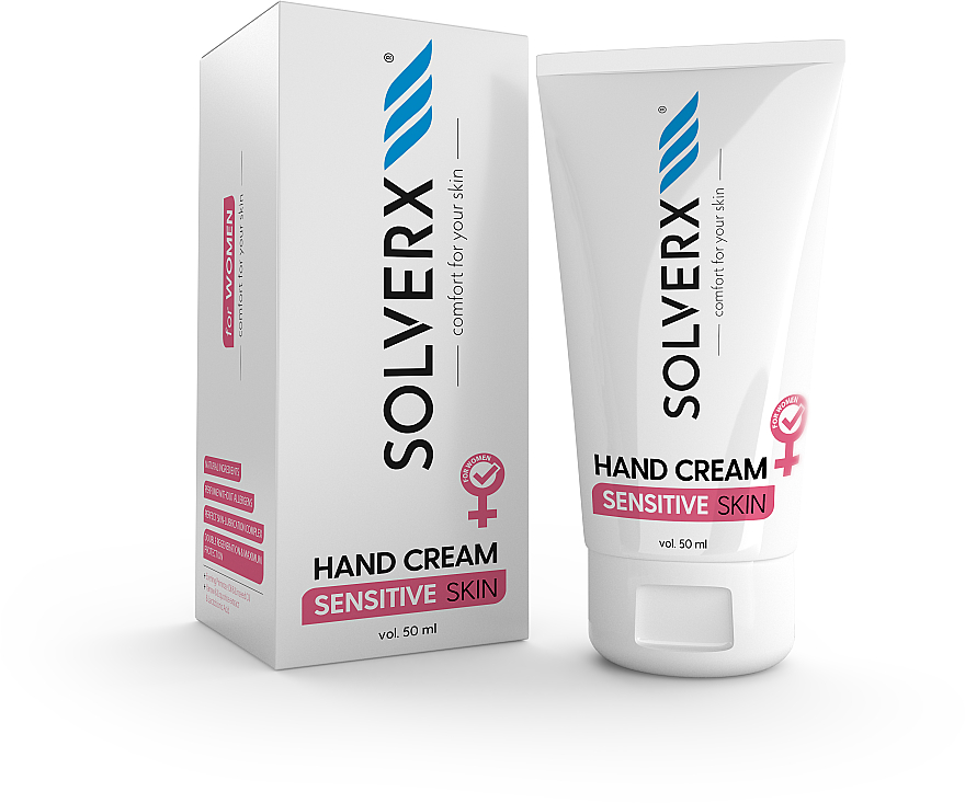 Крем для рук и ногтей - Solverx Sensitive Skin Hand Cream — фото N1