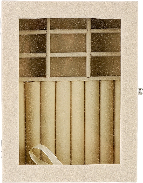 Шкатулка-органайзер для украшений прямоугольная, бежевая - Reclaire — фото N1