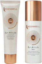 Духи, Парфюмерия, косметика УЦЕНКА Набор - Keenwell Facial Cream SPF 50 & Fluid Emulsion SPF 15 (cr/60ml + water/150ml) *