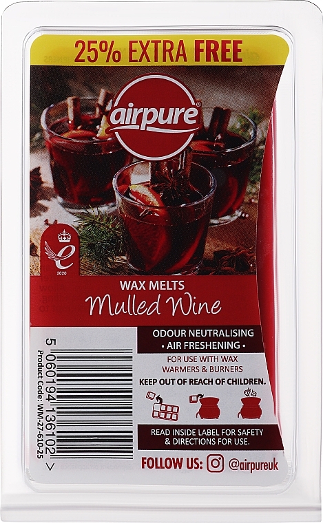Воск для аромалампы "Глинтвейн" - Airpure Mulled Wine Wax Melts — фото N1