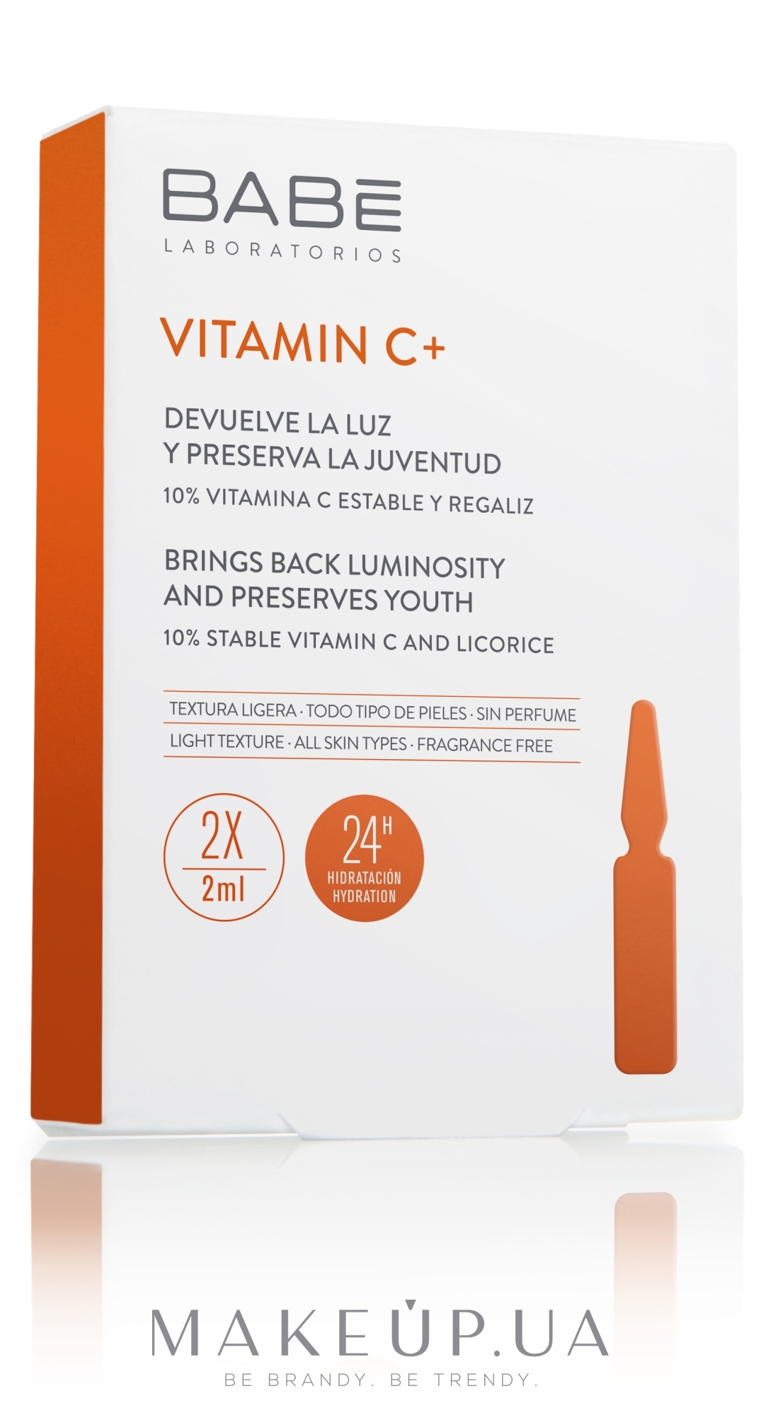 Ампули-концентрат для депігментації з антиоксидантним ефектом - Babe Laboratorios Vitamin C+ Travel Size — фото 2x2ml
