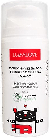 Захисний крем під підгузок з цинком і оліями - LullaLove Baby Nappy Cream With Zinc And Oils — фото N1