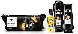 Парфумерія, косметика Набір - Gliss Kur Ultimate Repair (shm/250ml + balm/200ml + oil/75ml + bag)