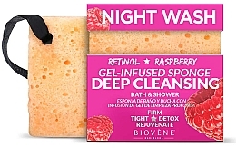 Парфумерія, косметика Губка для глибокого очищення з ретинолом і малиновим гелем - Biovene Night Wash Deep Cleansing Gel-Infused Sponge