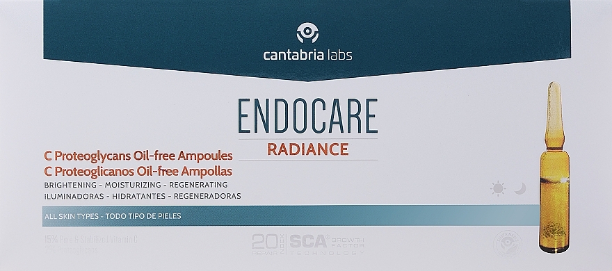 Ампулы для лица с витамином С - Cantabria Labs Endocare C Proteoglycans Oil Free Ampoules — фото N1