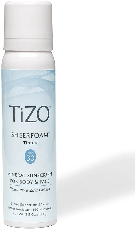 Пенка минеральная солнцезащитная для тела и лица с оттенком - TiZO SheerFoam Body & Face Tinted SPF 30 — фото N1