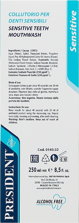 УЦІНКА Ополіскувач для ротової порожнини "Sensitive" - PresiDENT Clinical Sensitive * — фото N3