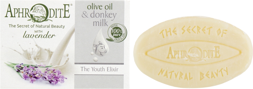 Оливковое мыло с молоком ослицы и ароматом лаванды "Эликсир молодости" - Aphrodite Advanced Olive Oil & Donkey Milk  — фото N2
