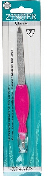 Пилочка для нігтів із тримером для кутикули, світло-вишнева - Zinger Classic — фото N1