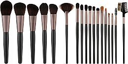 Набір пензлів для макіяжу, 18 шт. - Tools For Beauty MiMo Makeup Brush Black Set — фото N1