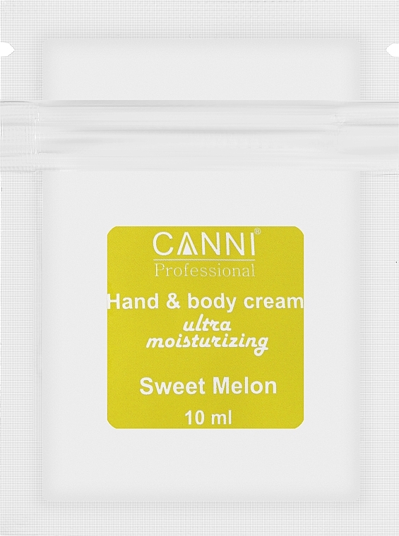 Крем ультраувлажняющий для рук и тела "Сладкая дыня" - Canni Hand & Body Cream (саше) — фото N1
