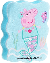 Парфумерія, косметика Мочалка банна дитяча "Свинка Пеппа", Пеппа-русалка, блакитна - Suavipiel Peppa Pig Bath Sponge
