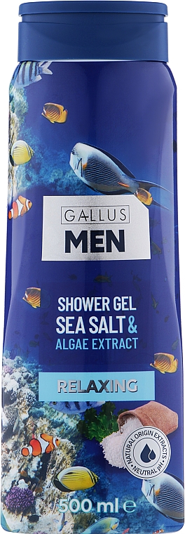 Гель для душа мужской "Морская соль и экстракт водорослей" - Gallus Men Sea Salt&Algae Extract Shower Gel — фото N1