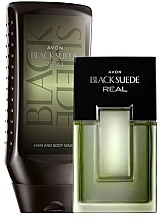 Avon Black Suede Real - Набор (edt/75ml + sh/gel/250ml) — фото N1