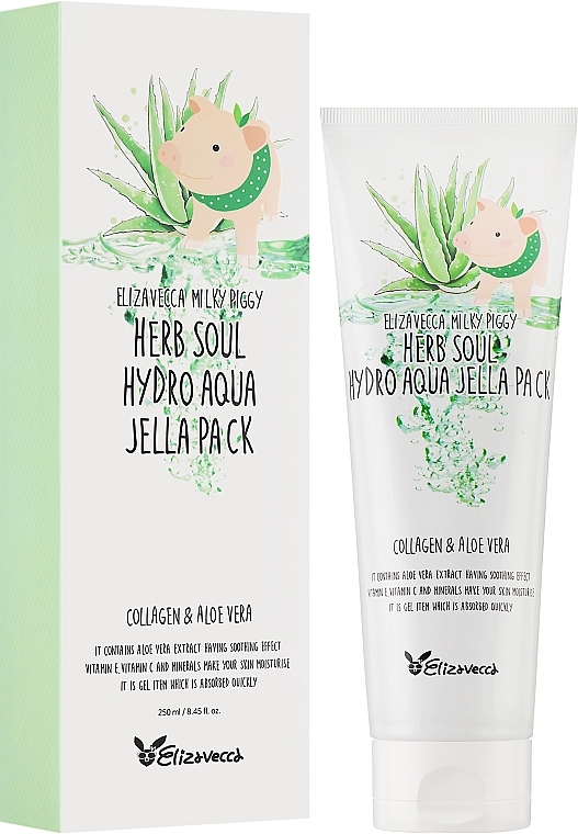 УЦЕНКА Маска увлажняющая с алоэ и коллагеном - Elizavecca Face Care Milky Piggy Herb Soul Hydro Aqua Jella Pack * — фото N2