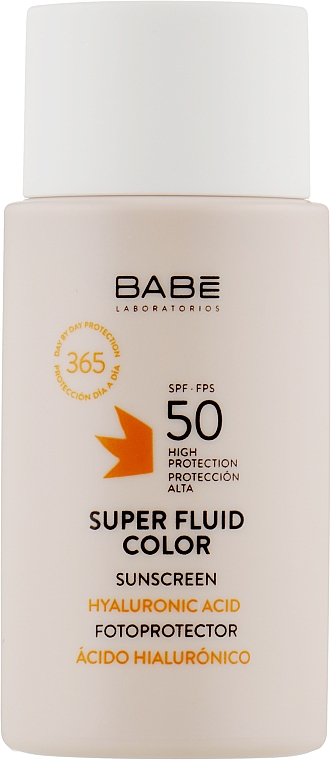 Солнцезащитный суперфлюид ВВ с тонирующим эффектом и SPF 50, для всех типов кожи - Babe Laboratorios 