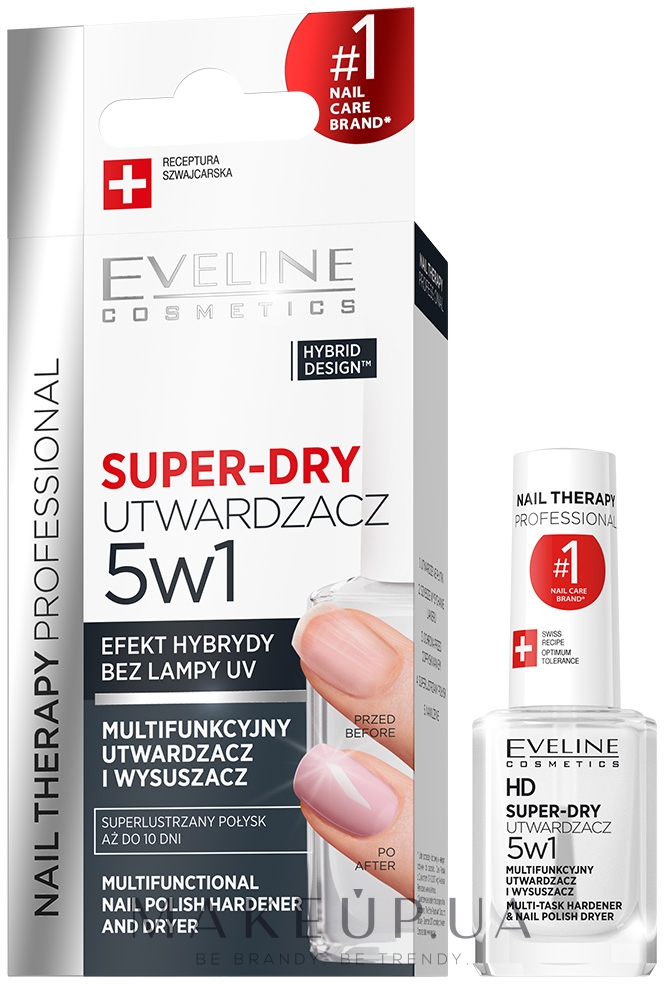 Сушка-закріплювач лаку для нігтів 5 в 1 - Eveline Cosmetics Nail Therapy Professional Super-Dry Top Coat — фото 12ml