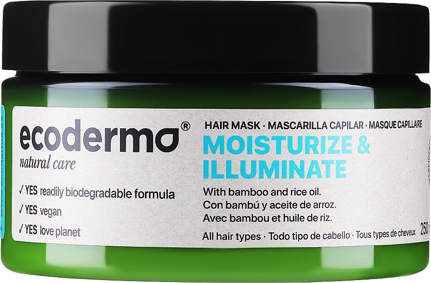 Маска для волос "Увлажнение и сияние" - Ecoderma Moisturize & Illuminate Hair Mask 98% — фото N1