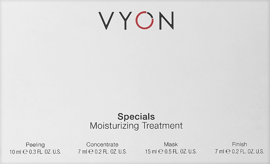 Набор - Vyon Specials Moisturizing Treatment (f/peeling/10ml + f/conc/7ml + f/mask/15ml + f/cr/7ml) — фото N1