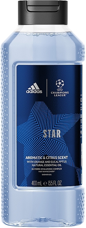 Гель для душа - Adidas Champions League Star Aromatic & Citrus Scent Natural Essential Oil Shower Gel — фото N1