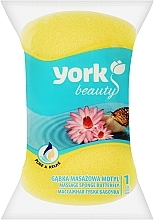 Губка для ванны и массажа "Бабочка", желтая - York — фото N1