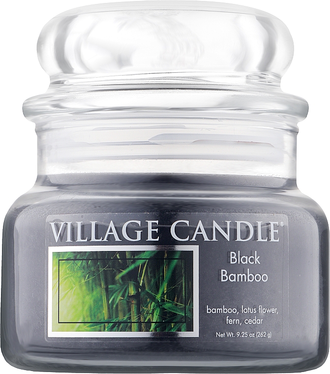 Ароматична свічка в банці "Чорний бамбук" - Village Candle Black Bamboo — фото N1