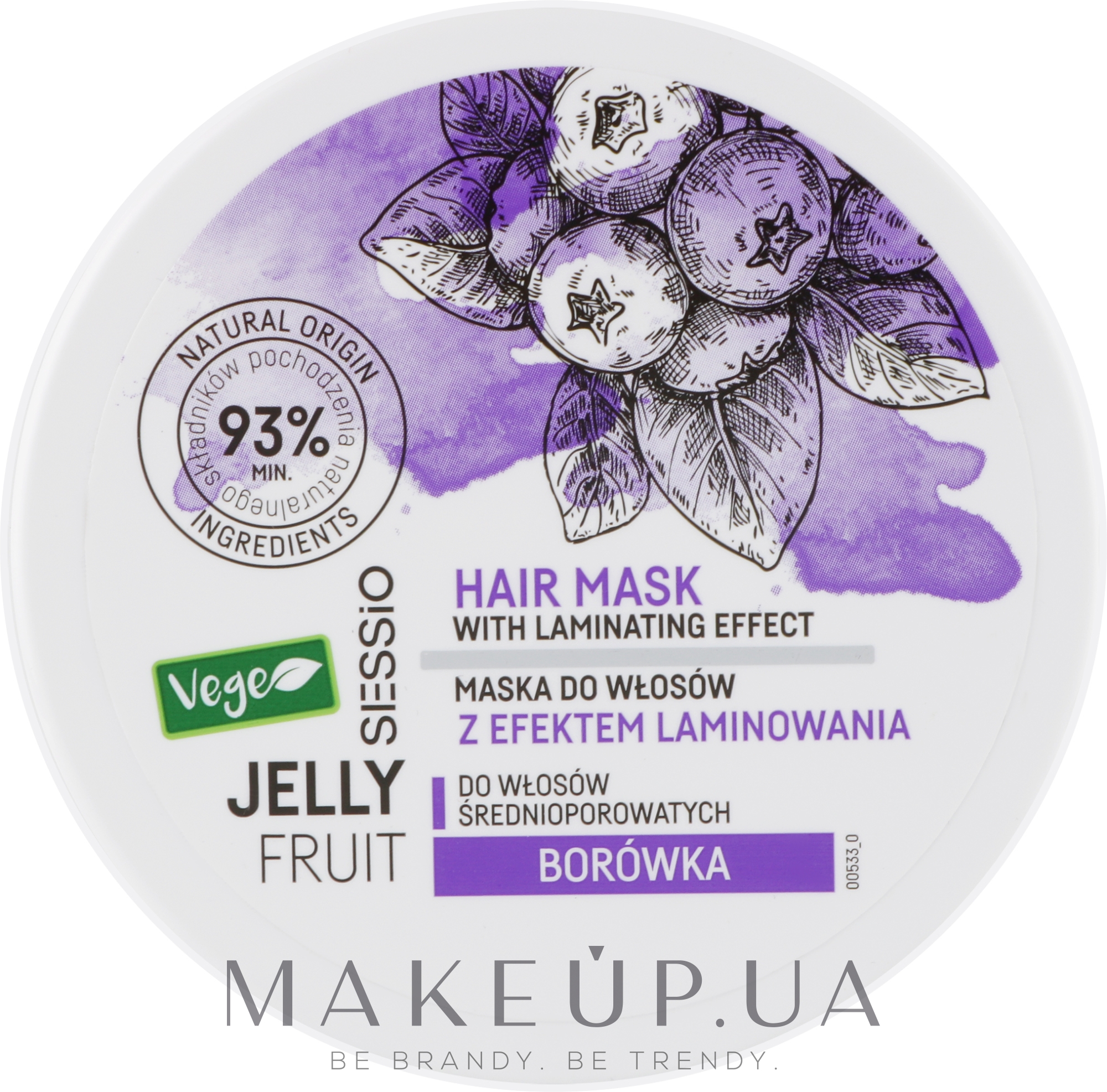 Желейная маска с эффектом ламинирования для среднепористых волос - Sessio Jelly Fruit Hair Mask — фото 250g