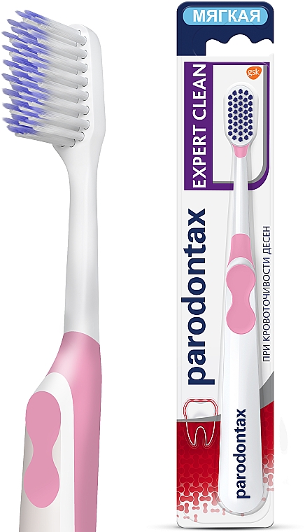 Зубна щітка "Експерт чистоти", екстрам'яка, рожева - Parodontax — фото N2