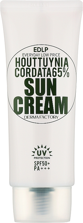 Солнцезащитный крем с экстрактом хауттюйнии - Derma Factory Houttuynia Cordata 65% Sun Cream — фото N1