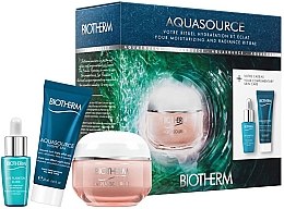 Духи, Парфюмерия, косметика Набор - Biotherm Aquasource (f/cr/50ml + f/balm/20ml + ser/7ml)