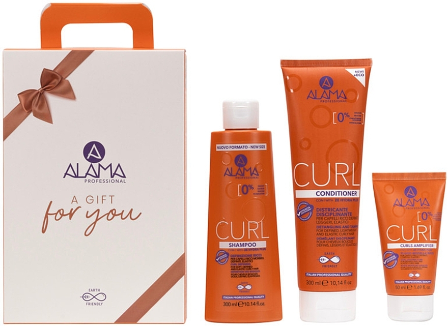 Набор - Alama Curl A Gift For You (shm/300ml + h/cond/300ml + h/fluid/50ml) — фото N1