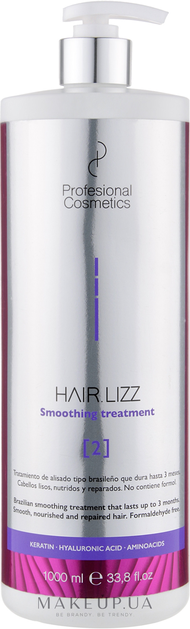Выравнивающий препарат для волос - Profesional Cosmetics HAIR.LIZZ Smoothing Treatment — фото 1000ml
