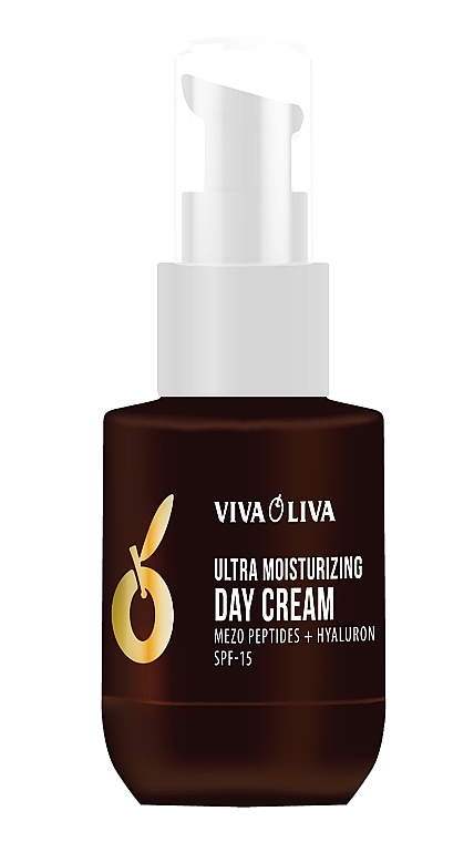 УЦЕНКА Дневной крем для лица "Ультра увлажнение" - Viva Oliva Mezo Peptides + Hyaluron Day Cream Ultra Moisturizing SPF 15 * — фото N1