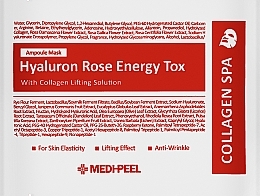 Парфумерія, косметика Ампульна омолоджувальна маска з трояндою - Medi-Peel Hyaluron Rose Energy Tox