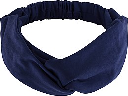 Повязка на голову, трикотаж переплет, темно-синяя "Knit Twist" - MAKEUP Hair Accessories — фото N1