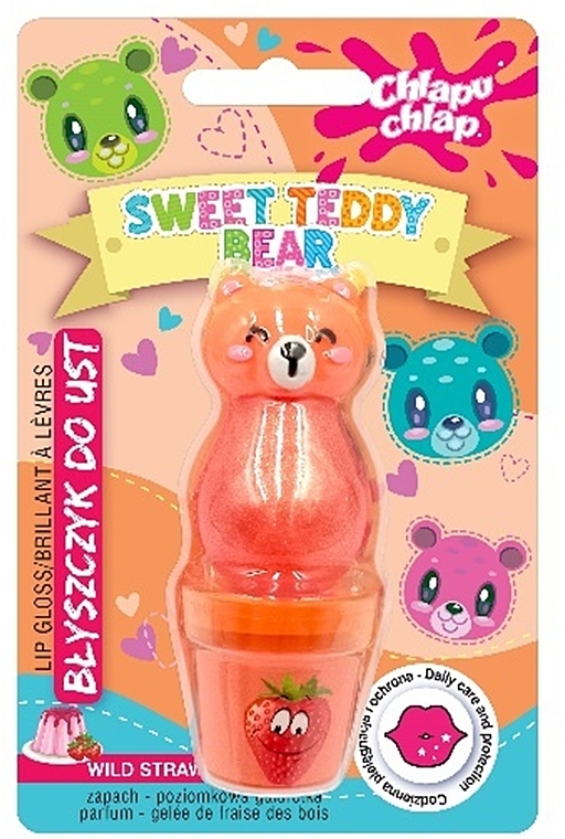 Блеск для губ в форме медведя с ароматом клубничного желе - Chlapu Chlap Lip Gloss Sweet Teddy Bear — фото N1