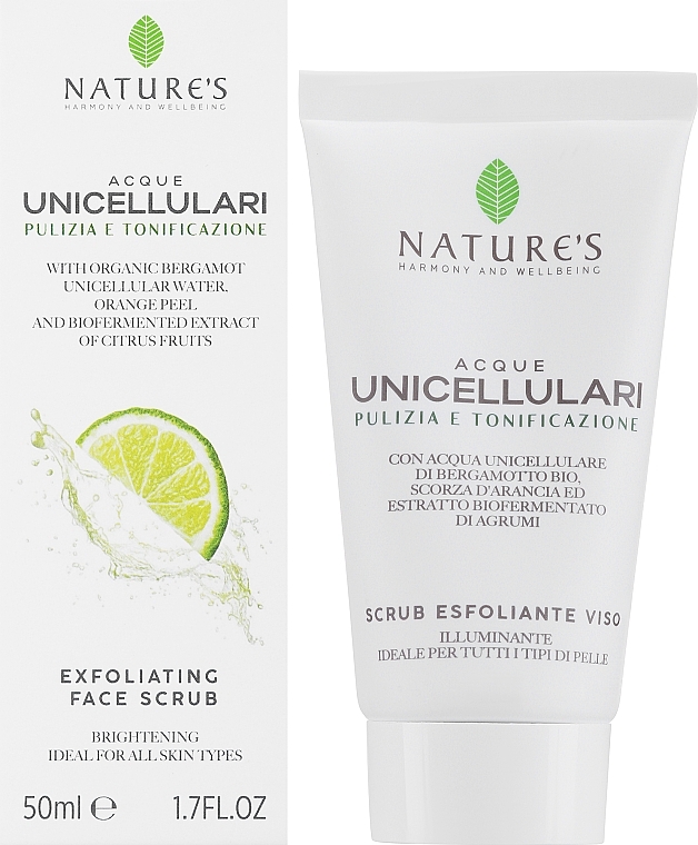 Скраб відлущувальний для обличчя - Nature's Acque Unicellulari Brightening Exfoliating Face Scrub — фото N2