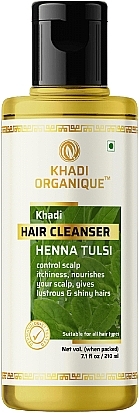 Натуральний трав'яний аюрведичний шампунь "Хна і туласі" - Khadi Organique Hair Cleanser Henna And Tulsi — фото N1